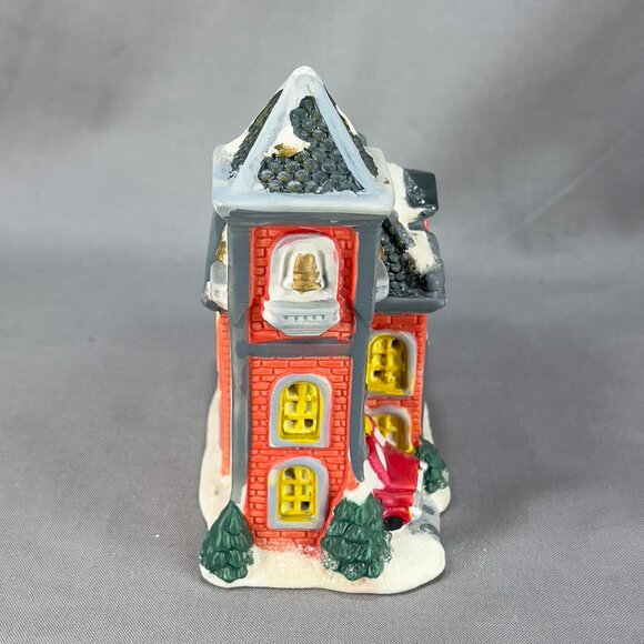 Cobblestone Corners Fire Station Ceramic Christmas Village Holiday Decor Y2K - Picture 6 of 16